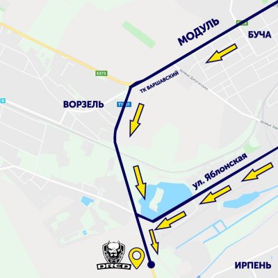 Карта проезда в дрессировочный центр DRED с Бучи